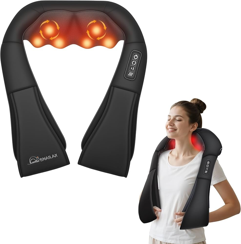 Snailax Neck Massager with Heat, Shiatsu Neck Back Massager for Pain Relief Deep Tissue, Knead Sh... | Amazon (US)