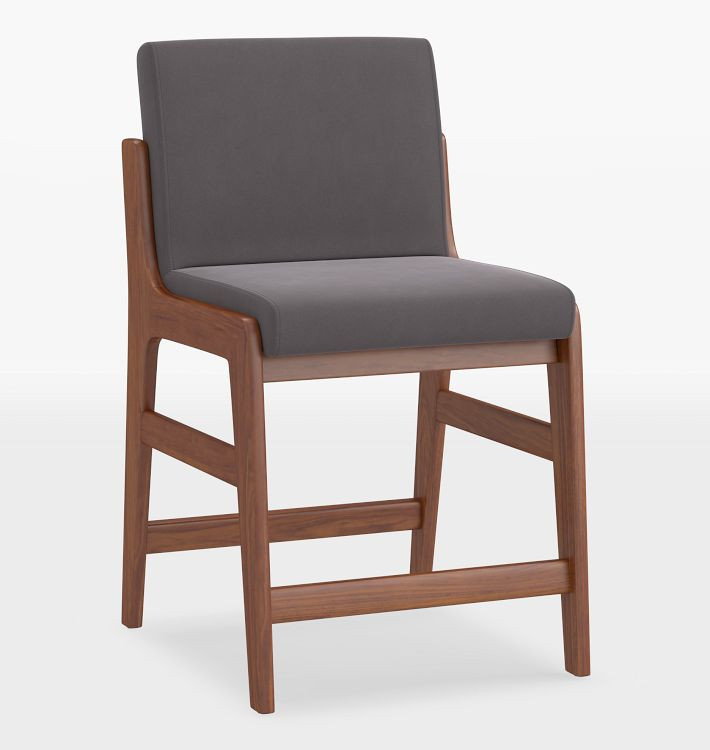 Broadbent Counter Stool with Walnut Legs | Rejuvenation