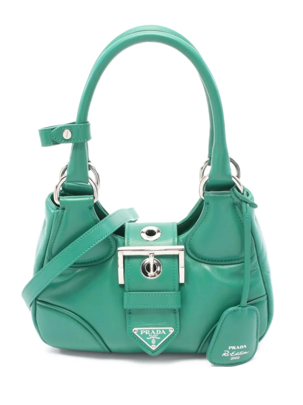 Prada Pre-Owned padded leather top handle bag - Green | Farfetch Global