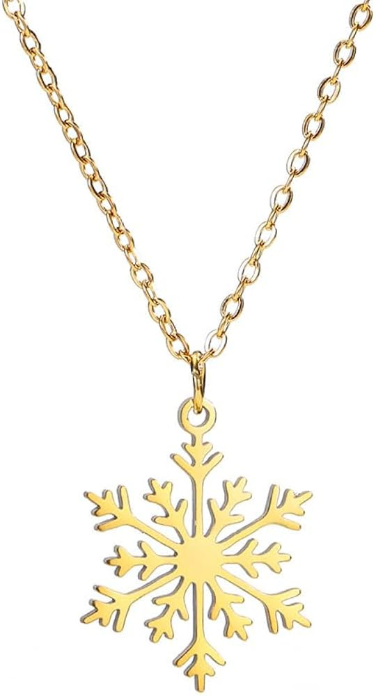 OIDIMS Snowflake Christmas Pendant Necklace Winter Jewelry Friendship Dainty Necklace Christmas N... | Amazon (US)