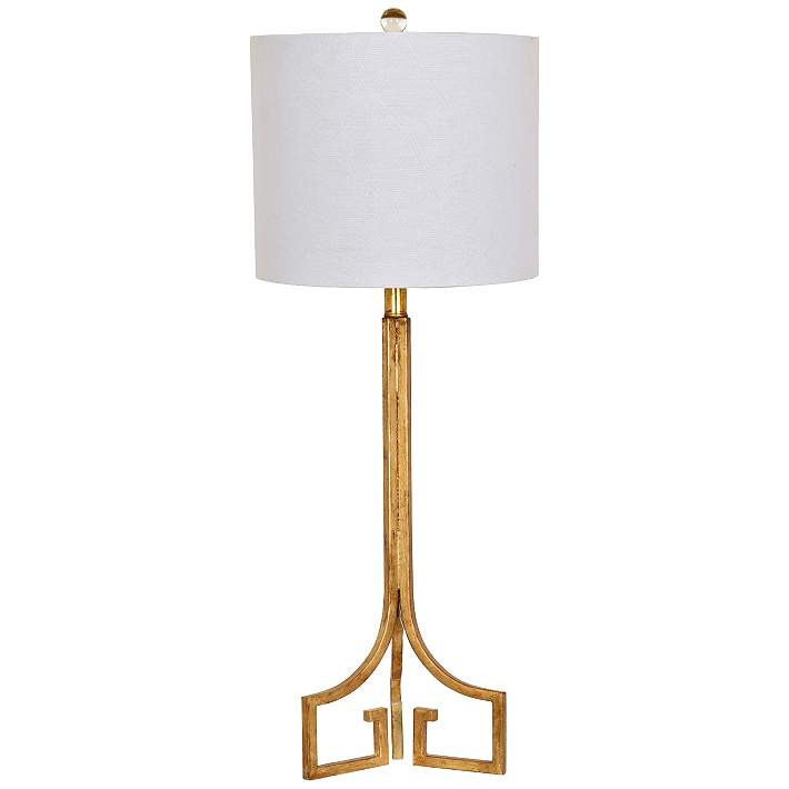 Crestview Collection Lux Gold Leaf Metal Tripod Table Lamp | Lamps Plus
