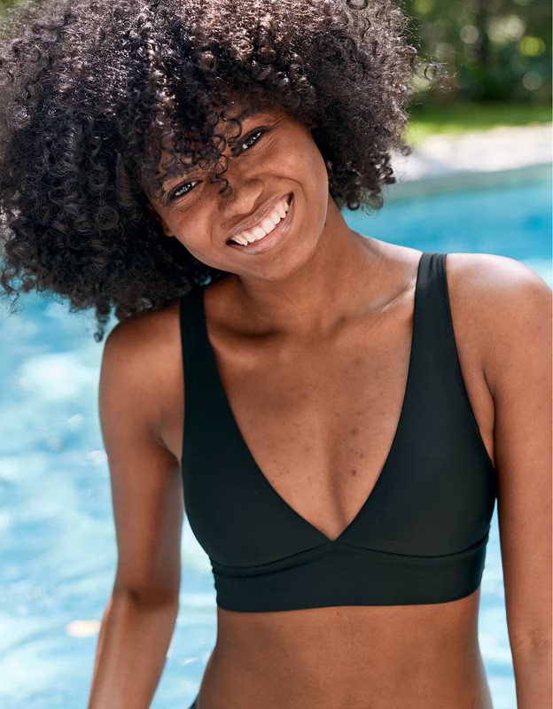 Aerie Plunge Longline Triangle Bikini Top | American Eagle Outfitters (US & CA)