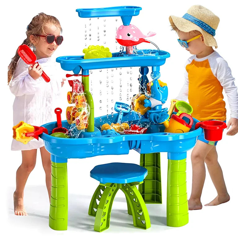 Richgv Sand Water Table Toy for 3 Year Old Toddlers, 3-Tier Kids Sand and Water Play Table Outsid... | Walmart (US)
