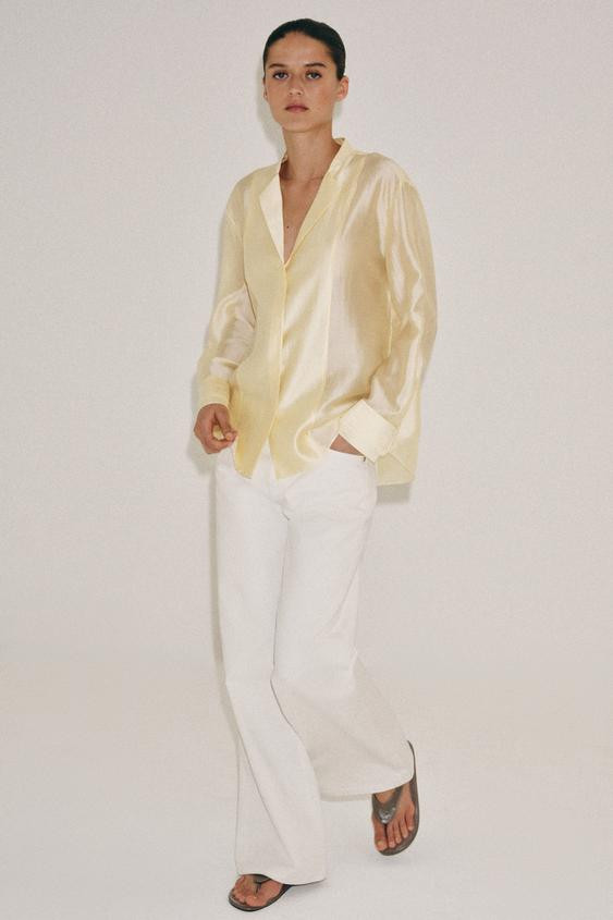 Zara - Zw Collection Flowing Shirt - Yellow - Xl - Woman | Zara AU
