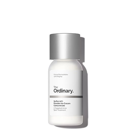 The Ordinary Sulfur 10% Powder-to-Cream Acne Spot Treatment Concentrate, Reduces Pimple Size and ... | Amazon (US)