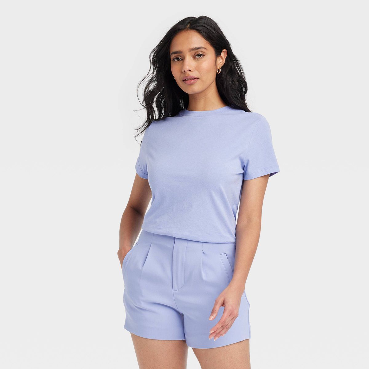 Women's Short Sleeve T-Shirt - A New Day™ Purple XS | Target