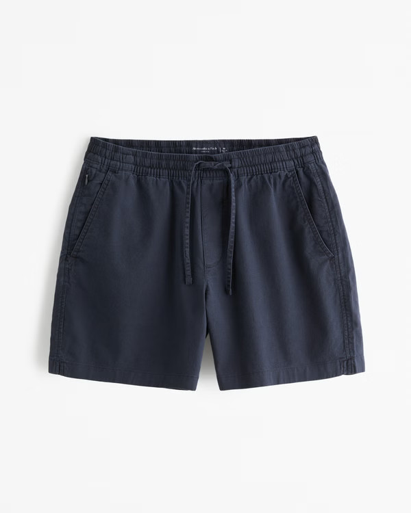 Linen-Blend Pull-On Short | Abercrombie & Fitch (US)