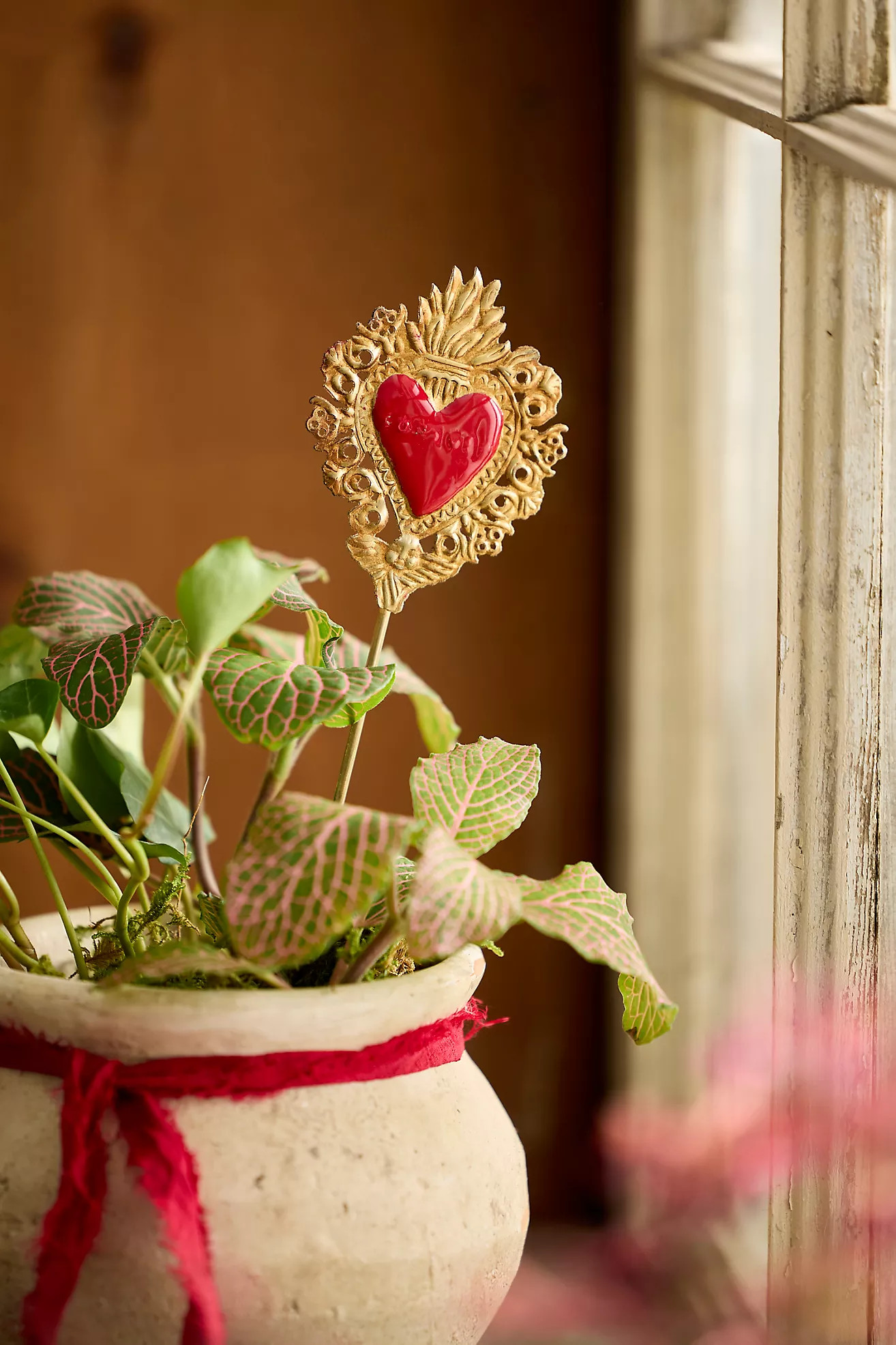 Enameled Filigree Heart Medallion Stake | Terrain