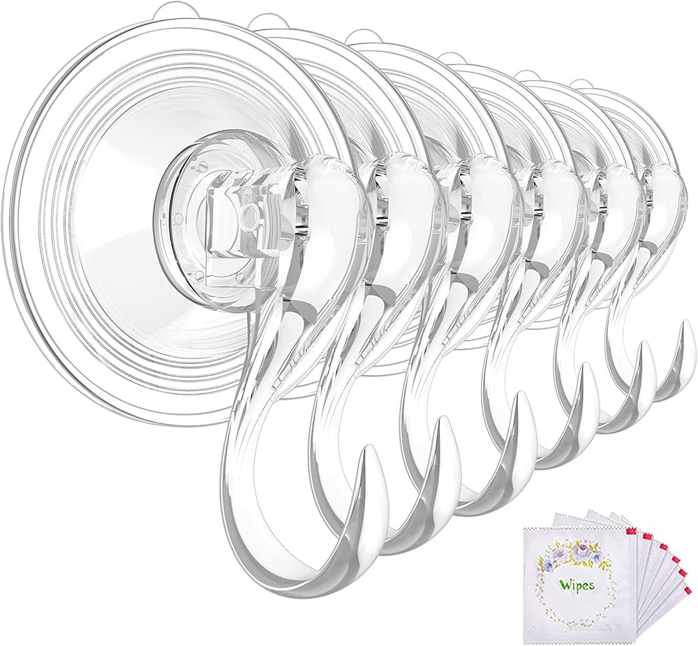 VIS'V Wreath Hanger, Large Clear Heavy Duty Suction Cup Wreath Hooks with Wipes 22 LB Removable S... | Amazon (US)