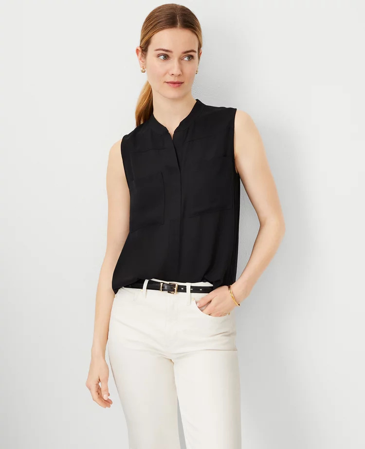 Sleeveless Camp Shirt | Ann Taylor (US)