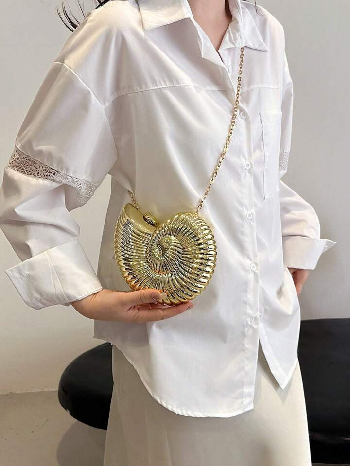 Fashionable Minimalist Design Conch Shaped Crossbody Bag, Casual All-Match High-End Lady Shoulder... | SHEIN