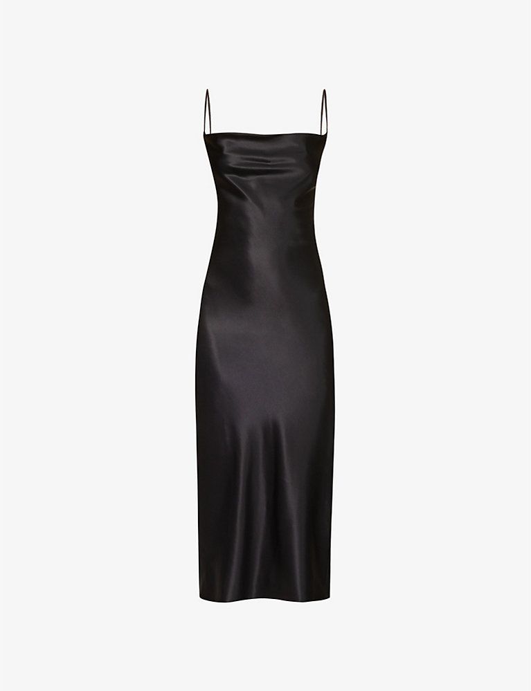 Tina cowl-neck stretch-silk midi dress | Selfridges