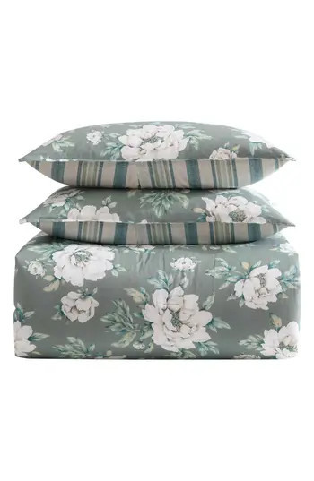 Laura Ashley Wisley Floral Cotton Comforter Set in Sage Green at Nordstrom Rack, Size Full/queen | Nordstrom Rack