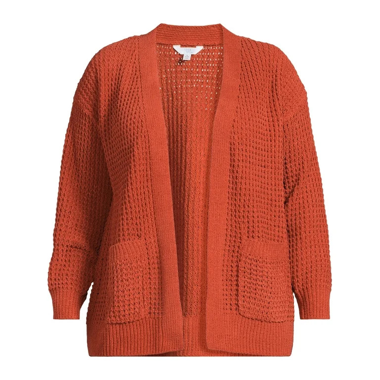 Time and Tru Women's Chenille Cardigan Sweater, Midweight, Sizes XS-XXXL | Walmart (US)