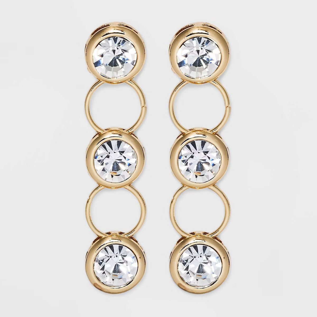 Round Crystal Drop Earrings - A New Day™ Gold | Target