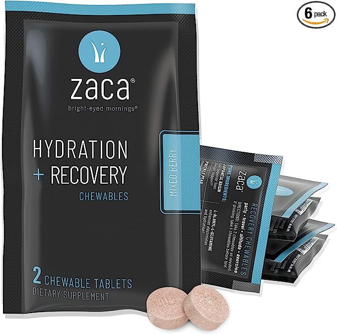 Zaca Recovery Chewable Supplement | Hydration + Recovery | Party, Travel, Exercise & Altitude | S... | Amazon (US)