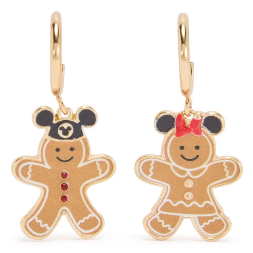 Mickey and Minnie Mouse Gingerbread Hoop Earrings | Disney Store