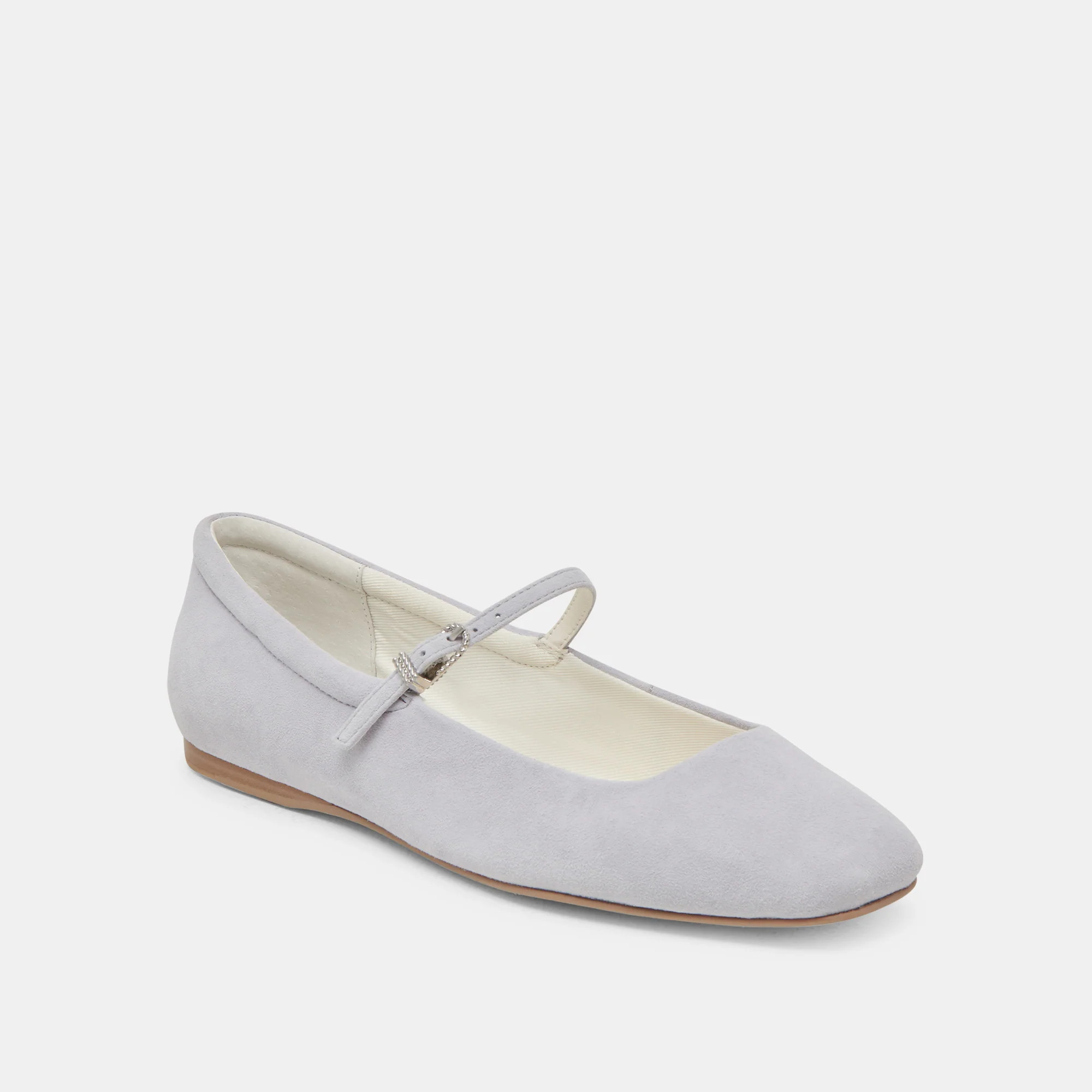 REYES BALLET FLATS DUSTY BLUE SUEDE | DolceVita.com