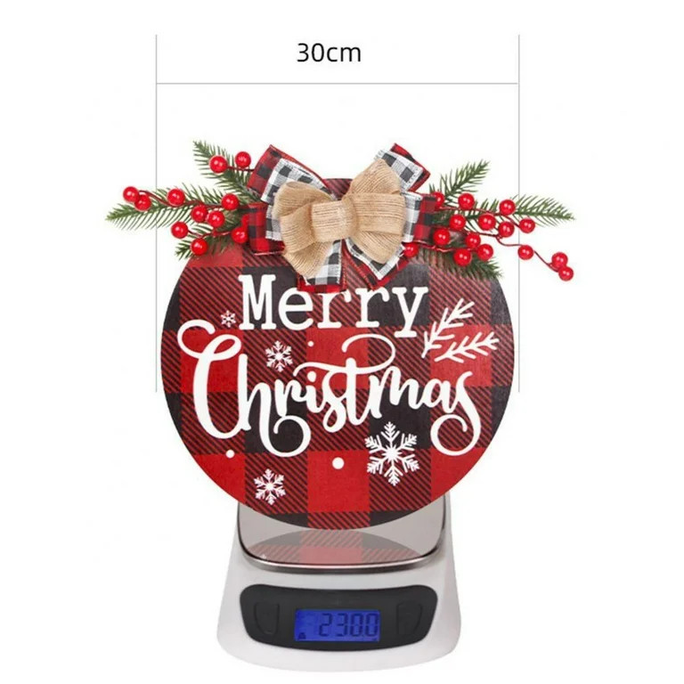 Topumt Merry Christmas Sign for Front Door,Round Wooden Decor,Welcome Sign for Outdoor Indoor | Walmart (US)