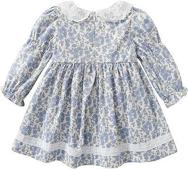 Simplee kids Baby Girls Casual Dresses Toddler Floral Dress Print Sundress Princess Dress | Amazon (US)