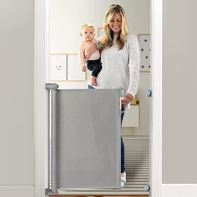 Momcozy Retractable Baby Gate, 33" Tall, Extends up to 55" Wide, Child Safety Baby Gates for Stai... | Amazon (US)