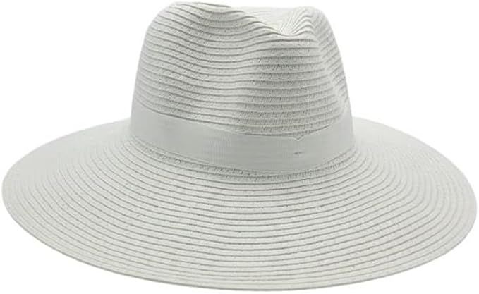 Women's Andi Straw Fedora with Ribbon Trim, White, One Size | Amazon (US)