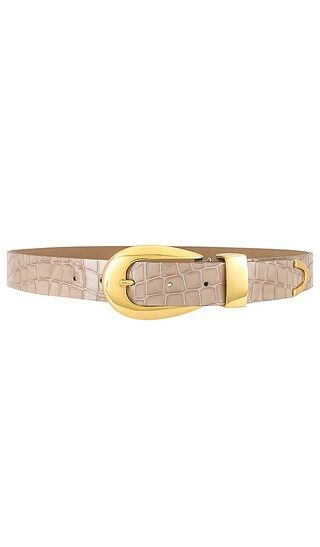 Victoria Croco Luster Belt in Light Taupe & Gold | Revolve Clothing (Global)