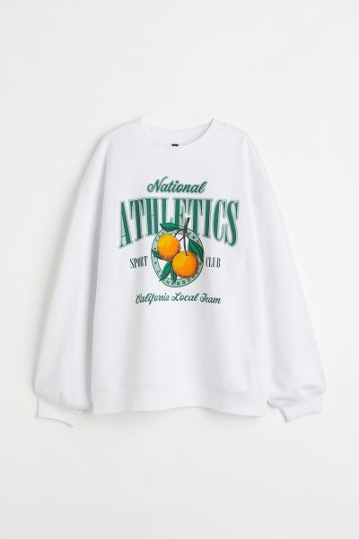 Printed Sweatshirt - White/Colorado - Ladies | H&M US | H&M (US + CA)
