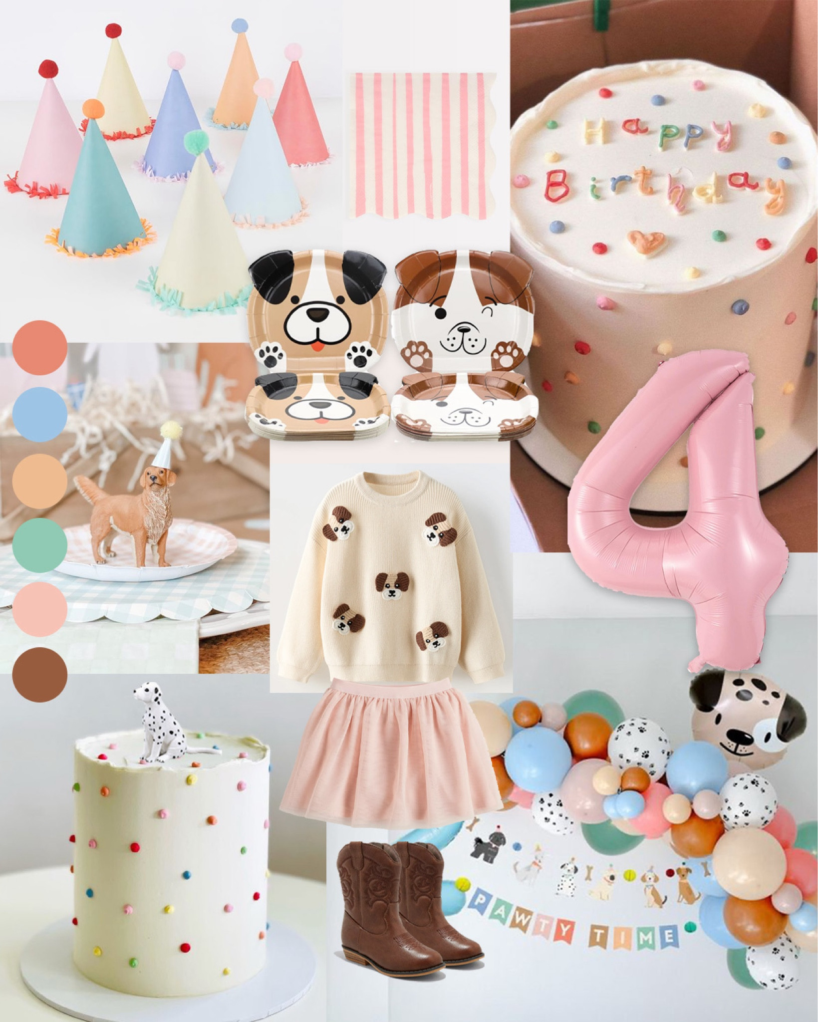 Puppy-themed party planning for my almost 4-year-old girl 🐶🎂🐾 (dog sweater is from Zara) #puppyparty #birthdayparty 