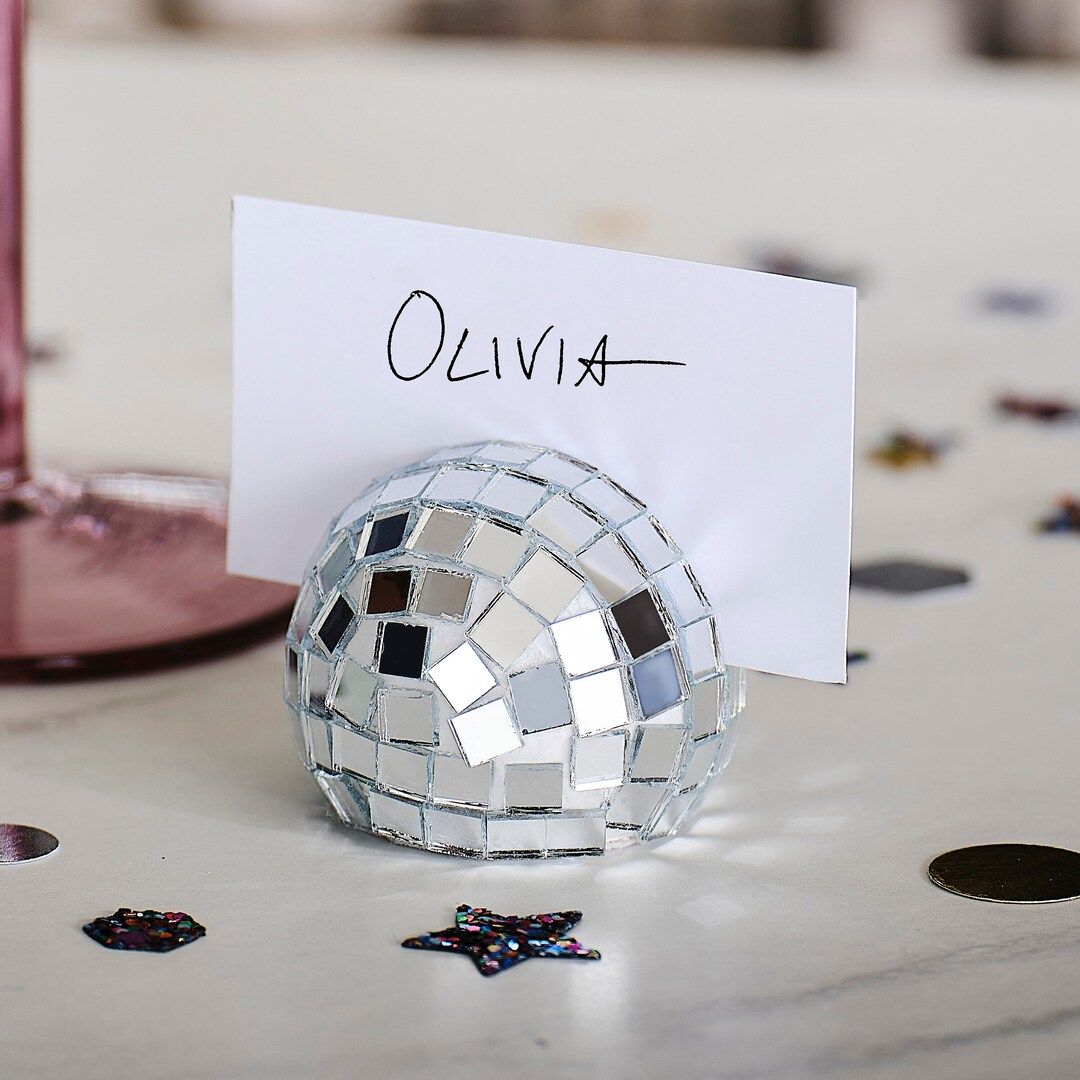 Silver Disco Ball Place Card Holders Last Disco Hen Party - Etsy | Etsy (US)