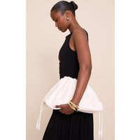 Cream Pu Oversize Drawstring Clutch Bag | PrettyLittleThing US