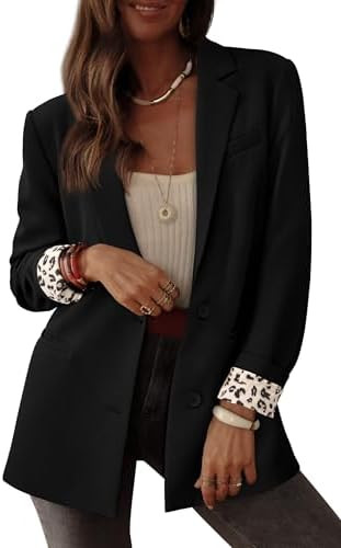PRETTYGARDEN Blazers for Women 2025 Fall Work Office Suit Jackets Dressy Open Front Leopard Blaze... | Amazon (US)