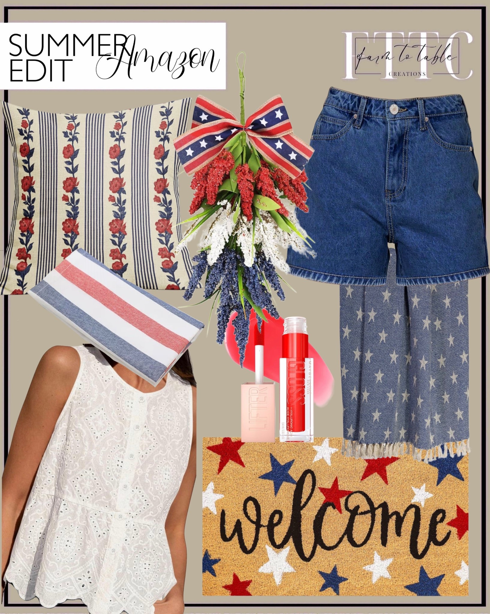 Summer Amazon Finds That Bring All the Red, White & Cute 🇺🇸

Follow @farmtotablecreations on Instagram for more cozy, elevated finds 🤍

From patriotic porch touches to easy summer outfits, this mix brings just the right amount of festive without feeling overdone. Think classic stripes, soft denim, and fun pops of red that carry you from everyday errands to backyard hangs. Simple pieces that feel cute, effortless, and ready for all the summer moments.

#summeroutfits #amazonfinds #patrioticdecor #denimshorts #frontporchdecor

#LTKSaleAlert #LTKOver40 #LTKHome