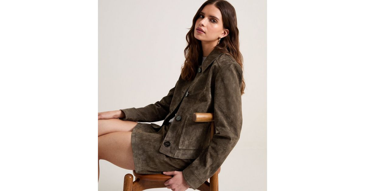 Women's Premium Dark Brown Real Suede Button Through Jacket New Look | New Look (UK)