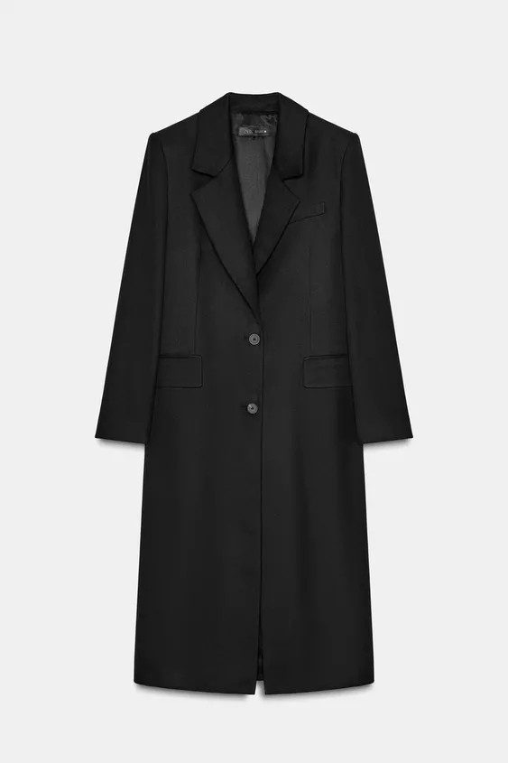 LONG COAT WITH SHOULDER PADS | Zara UK