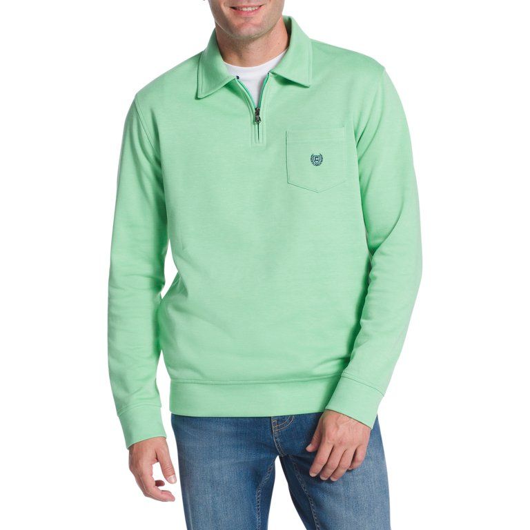 Chaps Mens Long Sleeve Pocket Quarter Zip Mock Neck Sweater | Walmart (US)