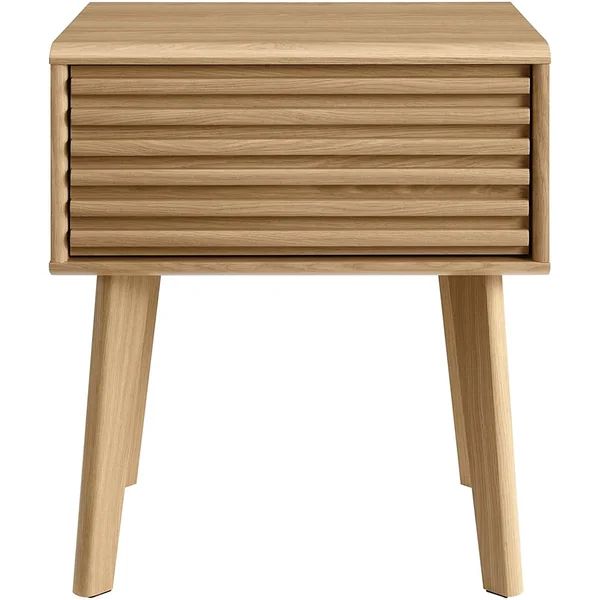 Modern End Table Or Nightstand In Oak | Wayfair Professional