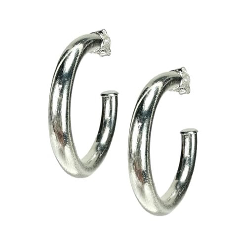 Sheila Fajl Thick Chantal Hoop Earrings in Brushed Silver Plated | Amazon (US)