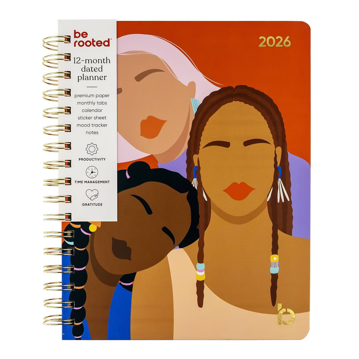 Be Rooted 2026 Yearly Planner 7"x9" 3 Girls Burnt Orange | Target
