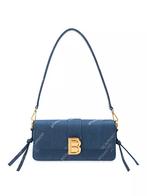 Nia Denim Logo Shoulder Bag | Saks Fifth Avenue