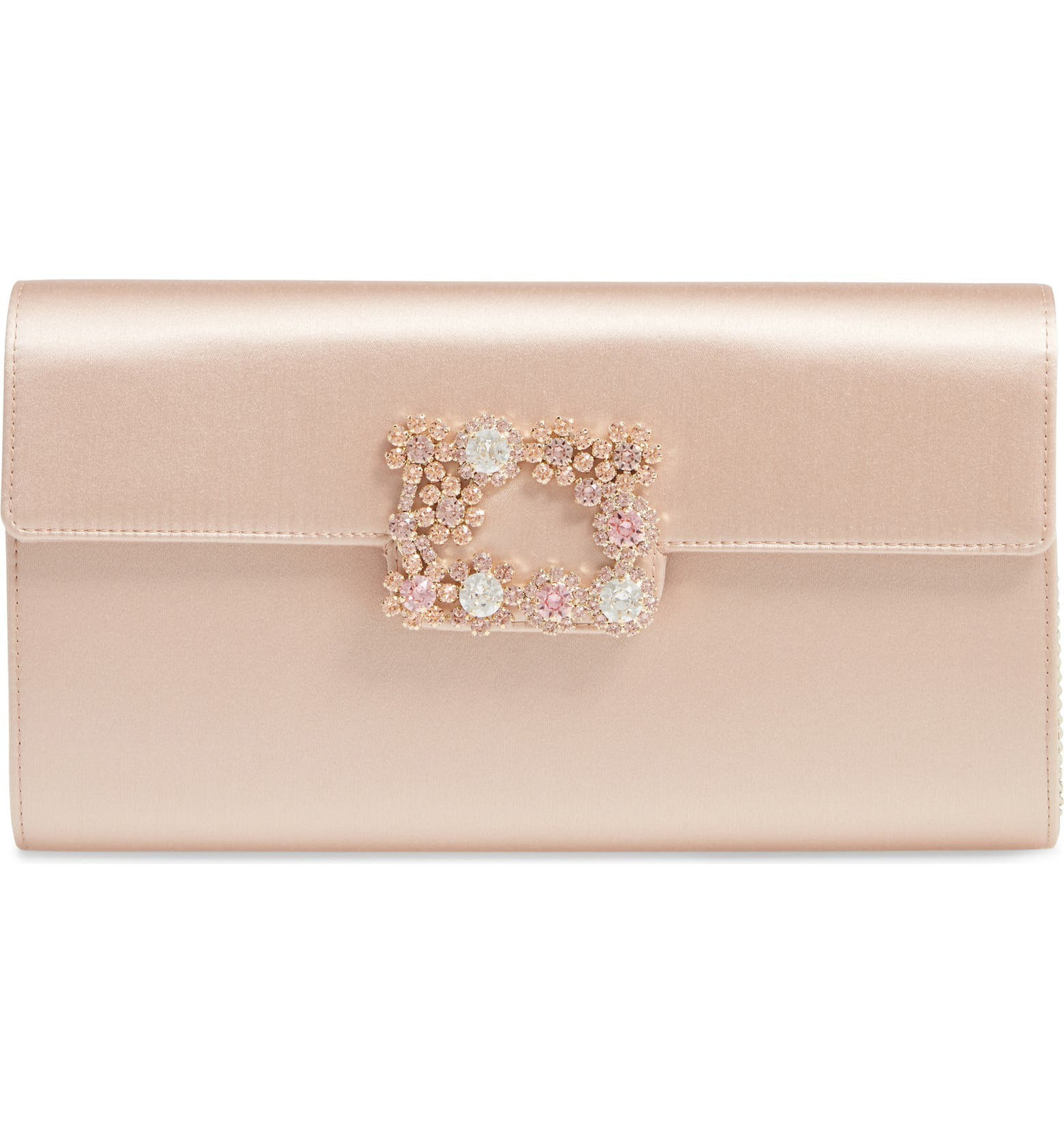 Flower Buckle Satin Clutch | Nordstrom | Nordstrom