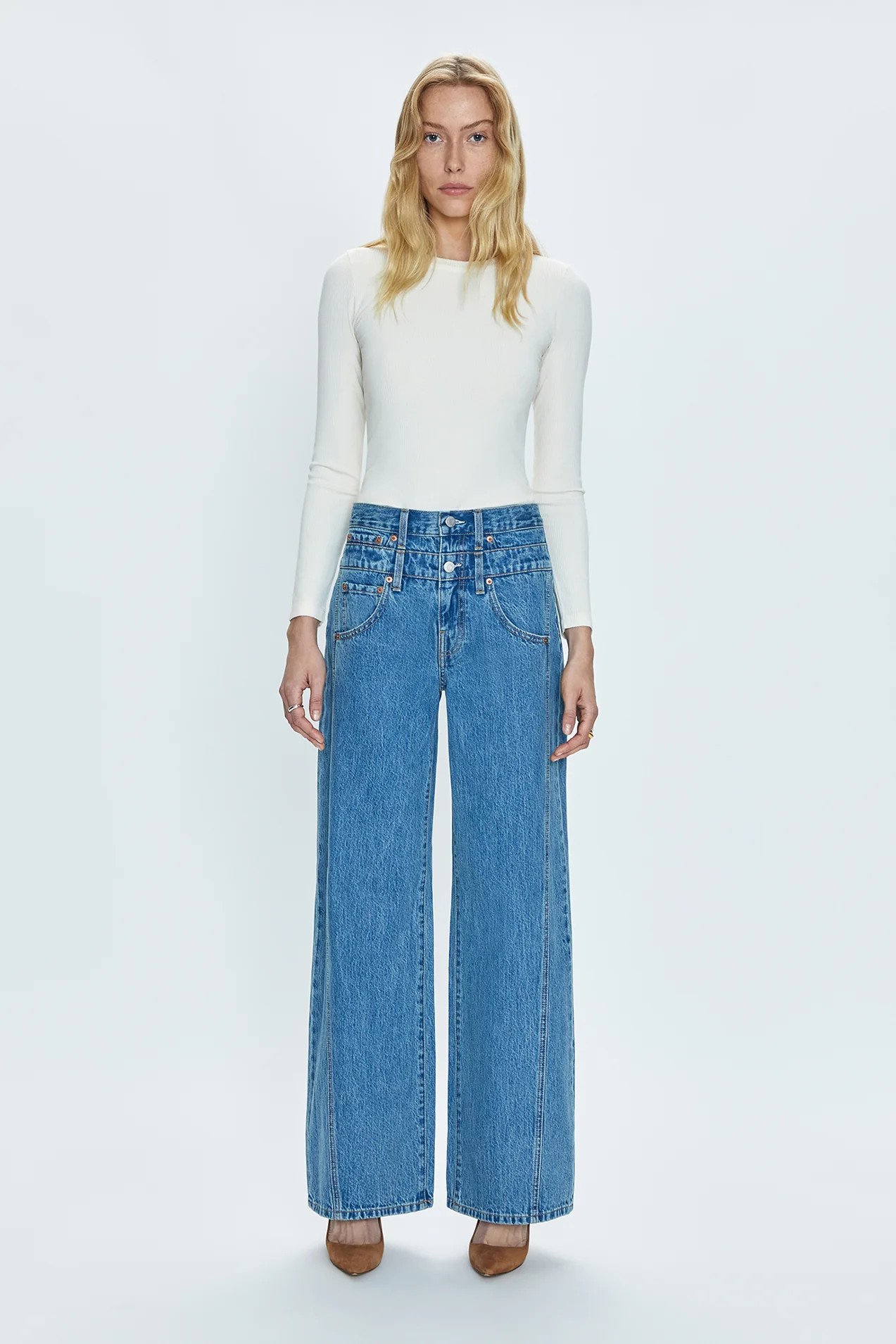 Caleb High Rise Stacked Waist Jean - Venue | Pistola Denim