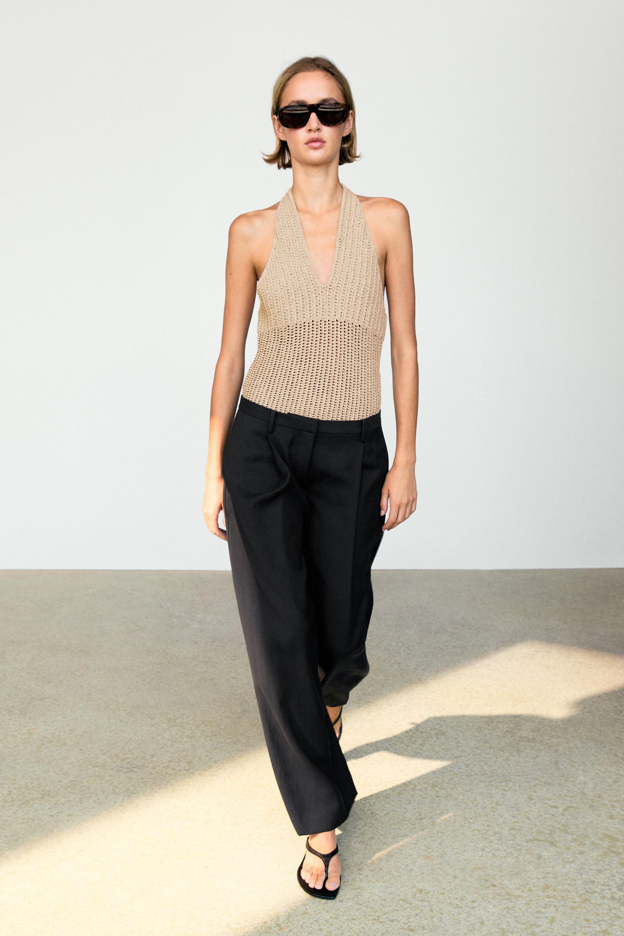 Flowing cropped wide-leg pants | Massimo Dutti UK