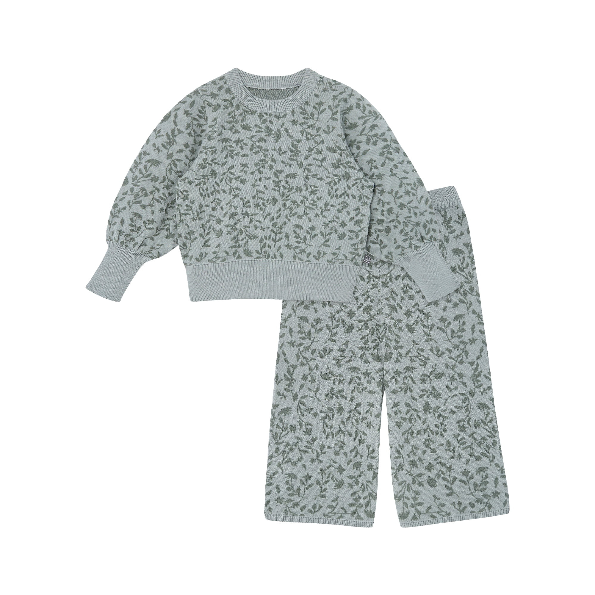Modern Moments by Gerber Toddler Girl Jacquard Sweater Knit with Wide Leg Pant Set, Sizes 12M-5T | Walmart (US)
