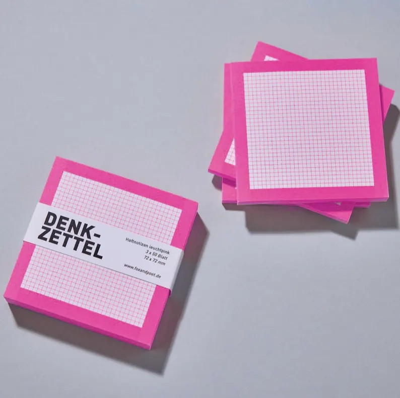 Sticky Notes Neon, Denkzettel Haftnotizen kariert neonpink, Notizen, Notizzettel (3er Set) | Etsy (Global)