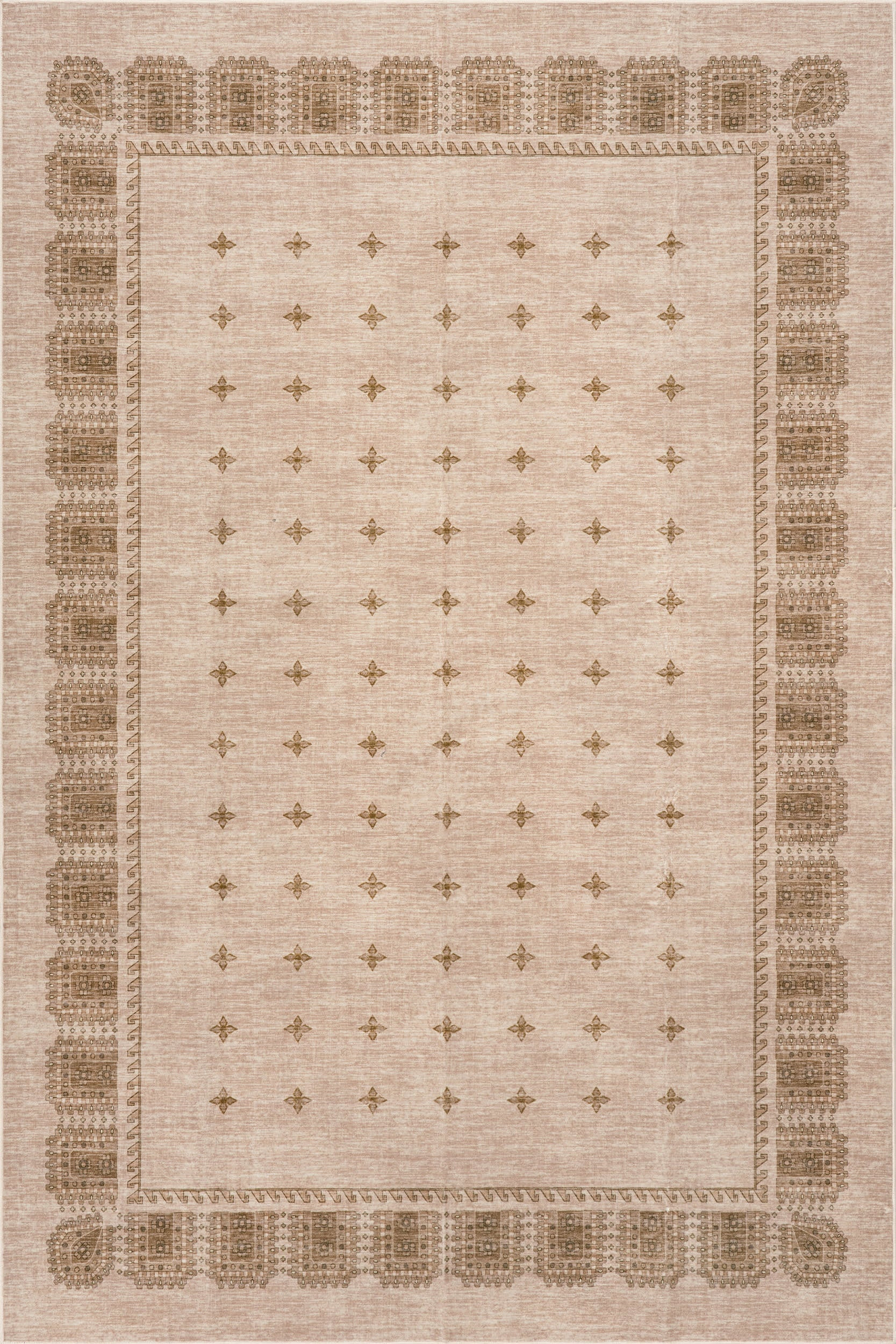 Brown Manvie Traditional Washable 5'x7' rug | Rugs USA