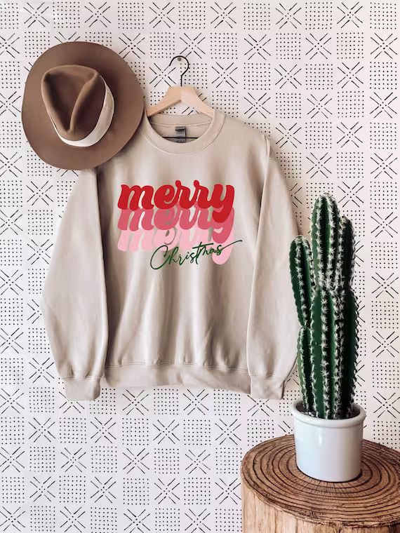 Merry Merry Christmas Sweatshirt  Christmas T-shirt  Merry | Etsy | Etsy (US)
