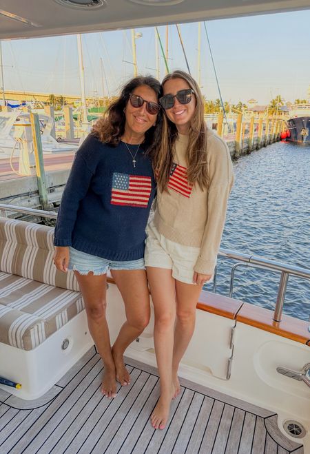 Our flag sweaters! My Mom is wearing a vintage Ralph Lauren flag sweater from 30+ years ago, and I linked the most similar one still available today from RL!

My flag sweater is from Tuckernuck and I am wearing a size medium!

#LTKSeasonal #LTKParties #LTKTravel