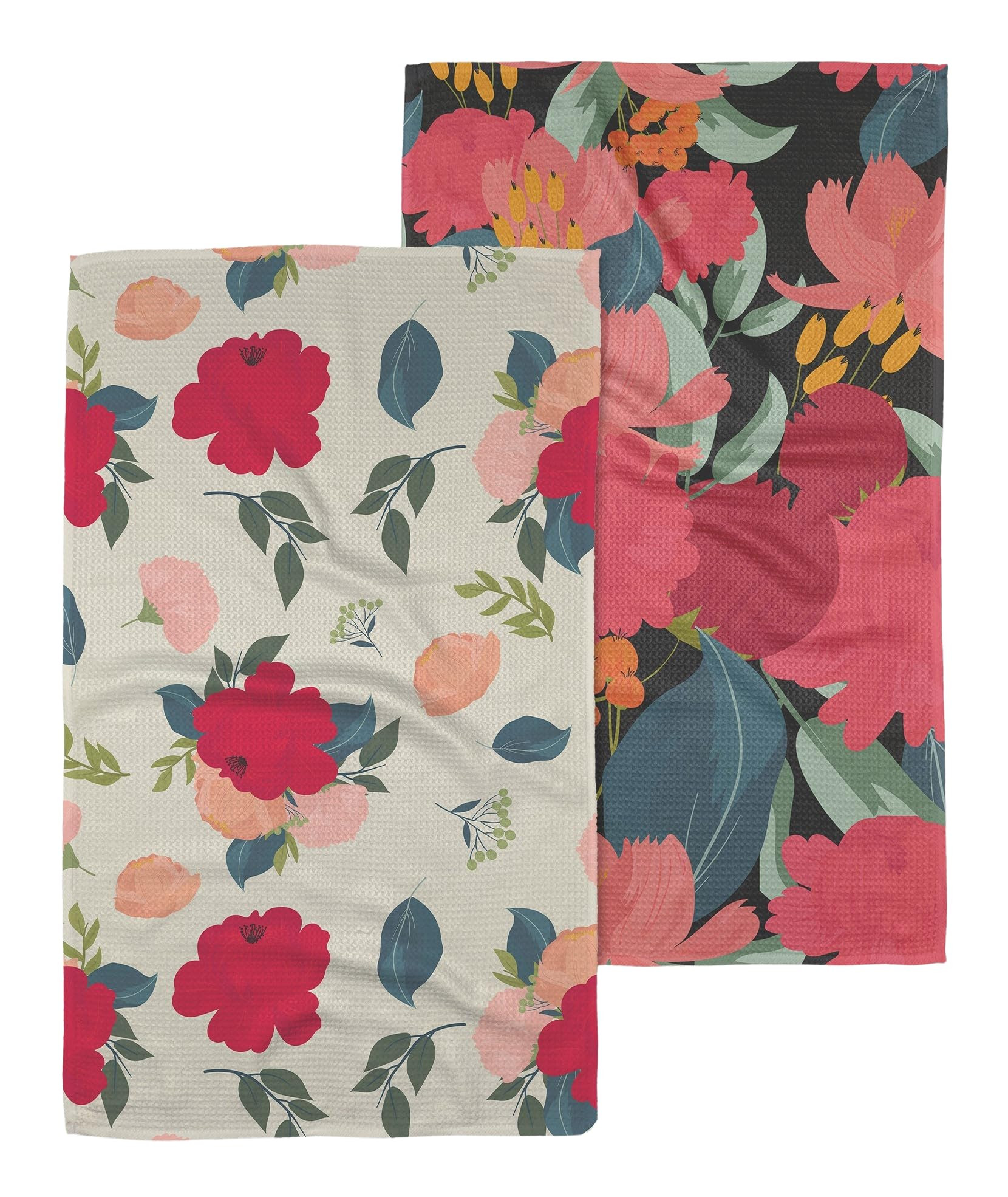 GEOMETRY Kitchen Tea Towels - Quick Dry Microfiber Dish Towels for Kitchen (Roses for You, 18" x ... | Amazon (US)