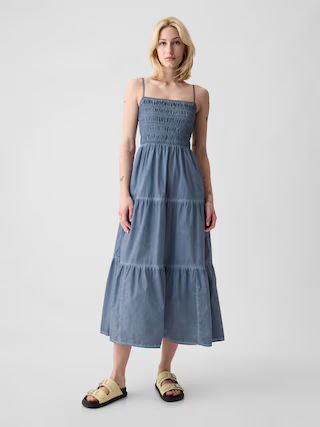 Smocked Tiered Midi Dress | Gap (CA)